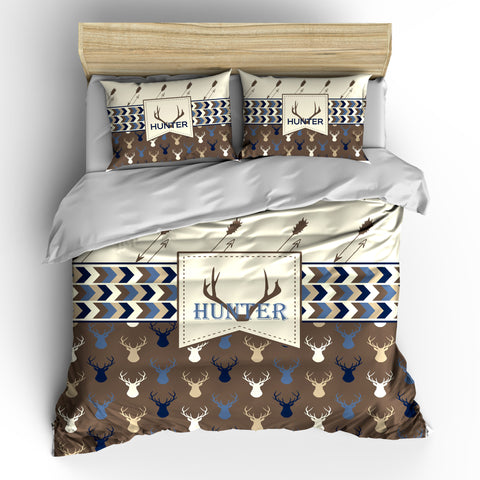 Deer Head and Antler Bedding Set, Duvet or Comforter