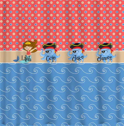 At The Beach Theme with Mermaid, Octopus and Pirate