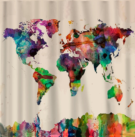 Muted Watercolor World Map with or w/o personalization