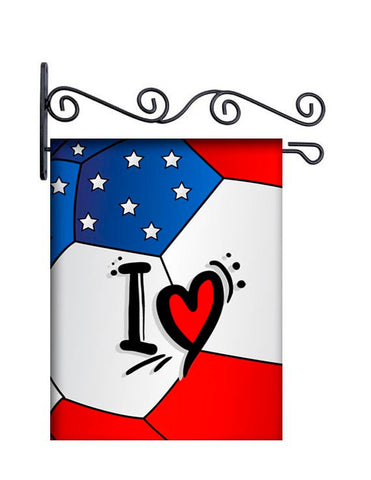 I Heart USA Soccer Custom Personalized Yard Flag - 13.5 by 18.5 inches - your name and or initial