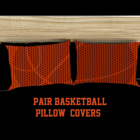 Textured Basketball Pillow Covers- Shadow Basketball with Textured Dimples-Can Personalize - Standard or King Size