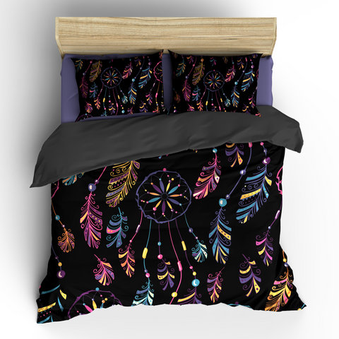 Dreams Catcher Black Bedding Set, Duvet or Comforter