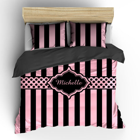 Black Simply Stripes Bedding