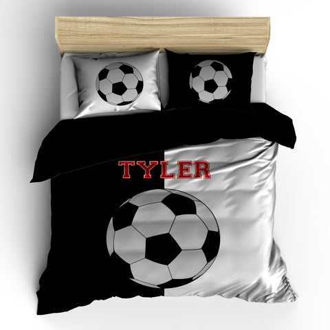 Soccer It's Black and White Bedding
