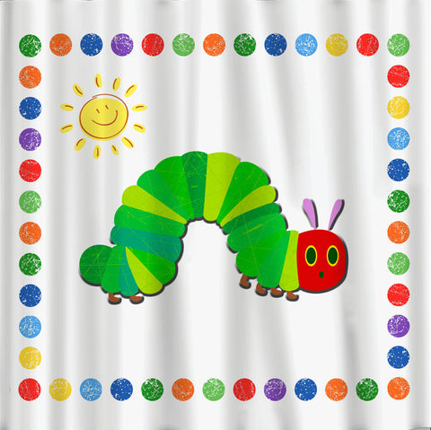 Caterpillar and Sun Theme Shower Curtain