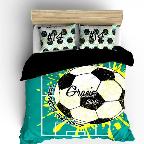 Look Pretty - Play Dirty Girl's Soccer Bedding