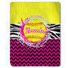 Softball Splash and Chevron Blanket, Personalized