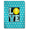 Love Softball Polka Dots Plush Fleece Blanket