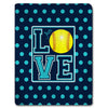 Love Softball Polka Dots Plush Fleece Blanket