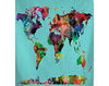 Watercolor World Map Plush Fleece Blanket