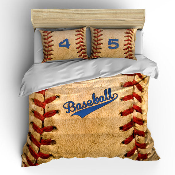 Vintage Baseball Theme Bedding Set, Duvet or Comforter