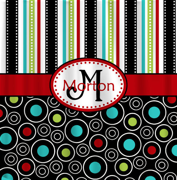 Mod Multi Stripes and Dots Personalized