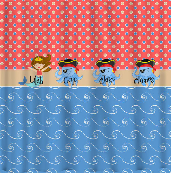 At The Beach Theme with Mermaid, Octopus and Pirate