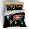 Watercolors World Map Custom Bedding