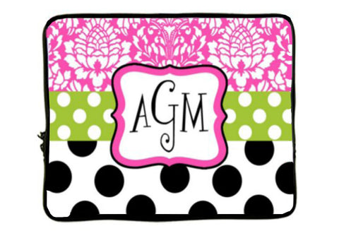 Personalized Monogram Designer Style Laptop Sleeves - Any Design Pattern of your choice -13" aND 17"