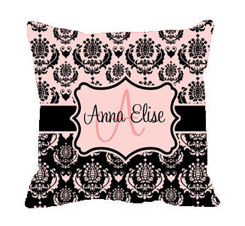 Personalized Throw Pillows - Custom with your Name or Initials -  MINUET various Colorways