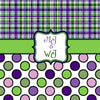 Reserve Listing-Naomi Personalized Shower Curtain-Purple and Green Plaid & dots