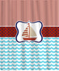 Personalized SailAway Shower Curtain - Pinstripe-Dots-Waves
