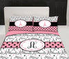 I Love Paris Designer Duvet Cover Available Twin, Queen or King Size with coordinated shams- Personalized - color accents can be changed