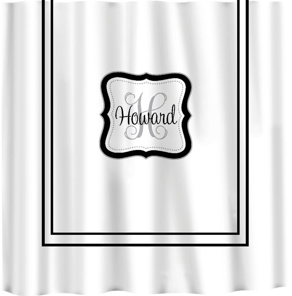 Custom Shower Curtain -Simplicity with monogram in your colors - any color background- monogram - Standard or ExLong