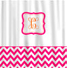 Custom Shower Curtain -Solid with Chevron Lower Border -Personalized - Any colors