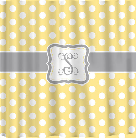 Personalized Polka Dot Shower Curtain -Any color with  White Polka Dots and your accent color