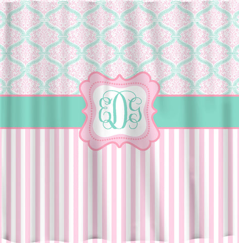 Custom Personalized Dream Damask & Striped Shower Curtain - your colors