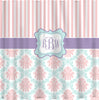 Custom Personalized Fancy Stripe & Damask Shower Curtain - Shown in Pink,White, Aqua Blue and  Lavender -ANY Color - Standard or ExLong