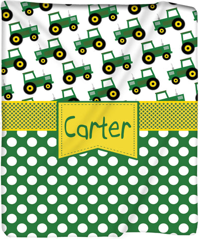 Personalized My Tractor & Me Plush Fleece Blanket - Other Themes Available