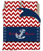 Custom Personalized Bed Runner - Scarf - Navy & White Anchor  - 3 bedding sizes