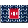 Personalized Navy and White Anchor Plush Fuzzy Area Rug -Size 48x30, 60x48, 96x44. 96x60