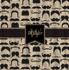 Custom Personalized Shower Curtain - Custom with your Name or Initials - Vintage Mustache & Stripes - Standard or Ex Long