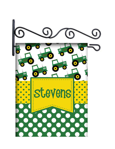 Tractor Theme Personalized Yard Flag