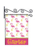 Pink Flamingos Custom Personalized Yard Flag - 13.5 by 18.5 inches - your name and or initial
