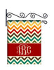 Warm Chevron Custom Personalized Yard Flag - 13.5 by 18.5 inches - your name and or initial