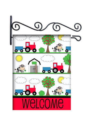 Farm Theme Custom Personalized Yard Flag - 13.5 by 18.5 inches - your name and or initial