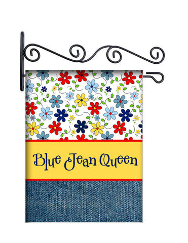 Blue Jean Queen Custom Personalized Yard Flag - 13.5 by 18.5 inches - your name and or initial