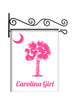 Pink Carolina Girl Custom Personalized Yard Flag - 13.5 by 18.5 inches - your name and or initial