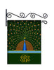 Pretty Peacock Custom Personalized Yard Flag - 13.5 by 18.5 inches - your name and or initial