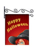 Happy Halloween Witch Custom Personalized Yard Flag - 13.5 by 18.5 inches - your name and or initial