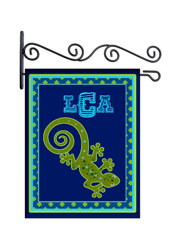 Gecko Blues Custom Personalized Yard Flag - 13.5 by 18.5 inches - your name and or initial