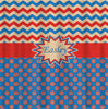 Personalized Shower Curtain -Hero Inspired Theme- shown here Blue, Red, Lt Tan, Yellow - also towels available