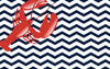 Red Crab or Lobster on Navy Chevron Rug