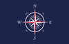 Navy with Red or Cool Blue and White Compass Rose Plush Fuzzy Area Rug -Size 48x30, 96x44, 96x60 inches-Other Colors available