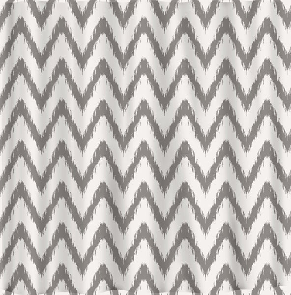 Custom Personalized Traditional Ikat Chevron Shower Curtain  - ANY COLOR Choice - standard or ex long sizes