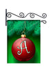 Monogram Ornament Christmas Custom Personalized Yard Flag - 13.5 by 18.5 inches - your name and or initial