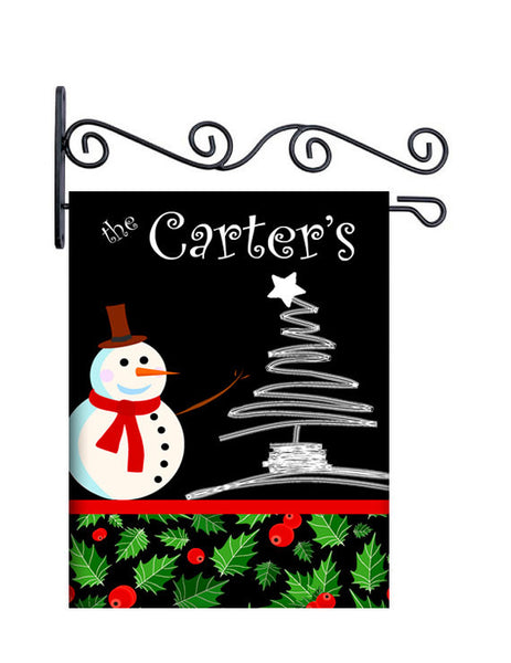 Holly Jolly Christmas Personalized Yard Flag