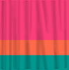 Custom Color Block Shower Curtain - Any Color - shown Hot Pink-Orange-Teal- Standard or ExLong