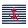 Personalized Color- Navy & White Stripe with Red or Navy Anchor Plush Fuzzy Rug- Size 48x30, 60x48, 96x44, 96x60 - any color any design