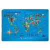 World Map Plush Fuzzy Low Profile Rug  Adventure Is Out There in BRIGHT colors